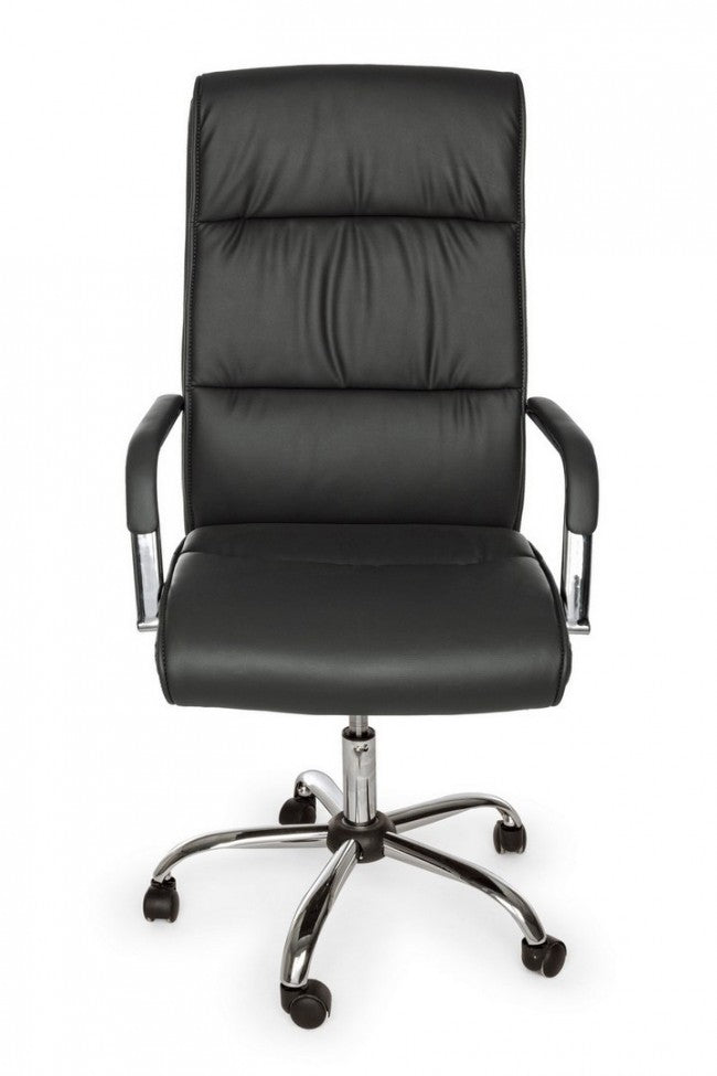 Fauteuil de bureau Queensland avec accoudoirs en éco-cuir gris foncé