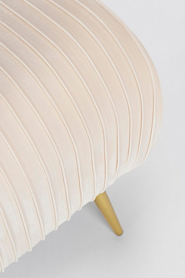 Selena Crema Banquette 2 places en velours 129x45,5x48 cm