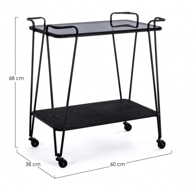 Chariot Zaira en métal noir
