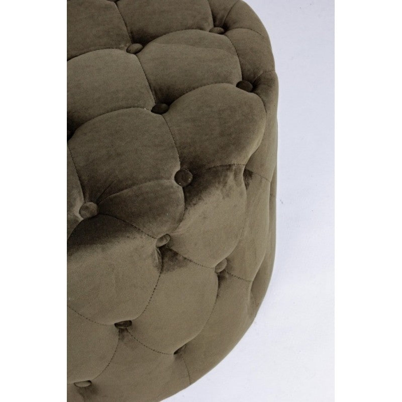 Pouf vintage en velours vert 60 x 42 h cm