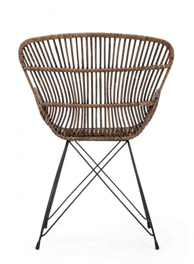 Fauteuil rustique en fibres naturelles Ventrus Croco