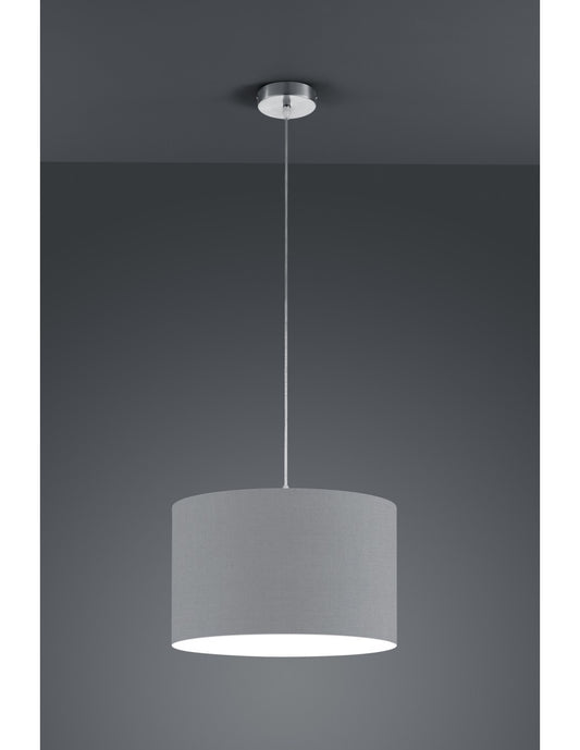 Suspension Simple Hôtel Abat-jour Gris Ø40 cm Trio Lighting