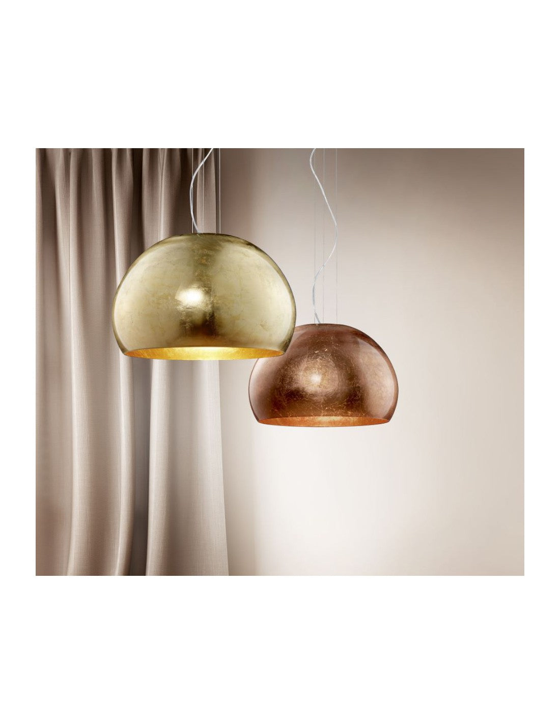 Abat-jour à suspension moderne en verre opale doré Ø51 cm Ontario Trio Lighting