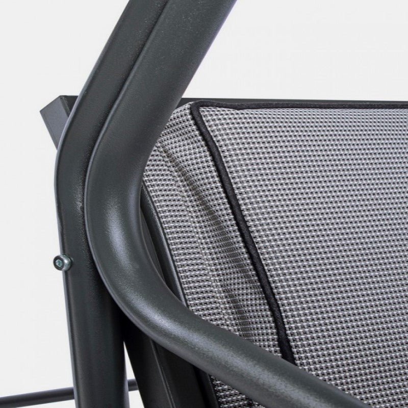 Balançoire trois places en acier Anthracite GRELY 190x120x h185 cm