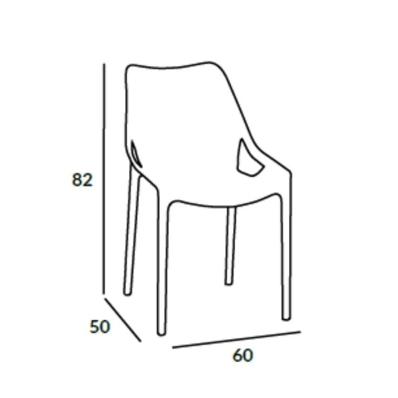 BILROS Tortora chaise en polypropylène 60x50x h82 cm