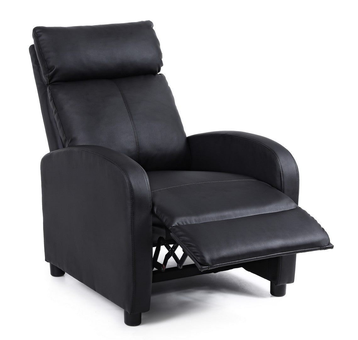 Fauteuil inclinable Desirè en simili cuir noir