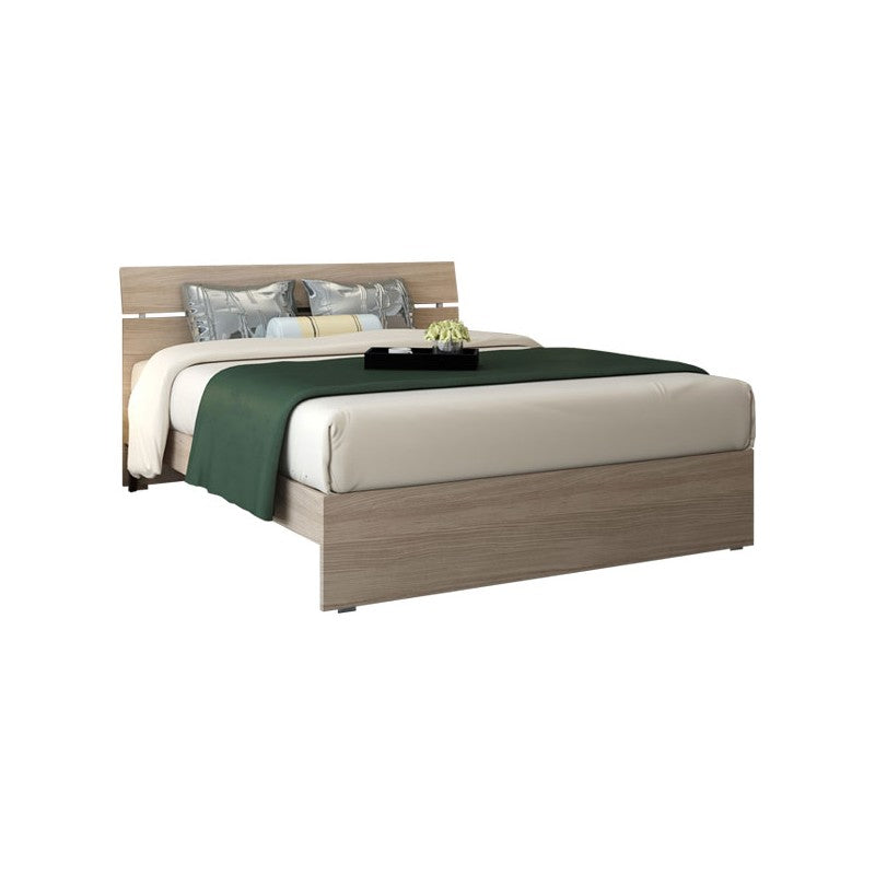 Lit double en bois pour chambre couleur orme 200x171xH 98 cm