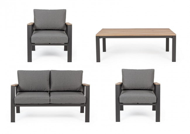 Salon de jardin Belmar naturel-anthracite
