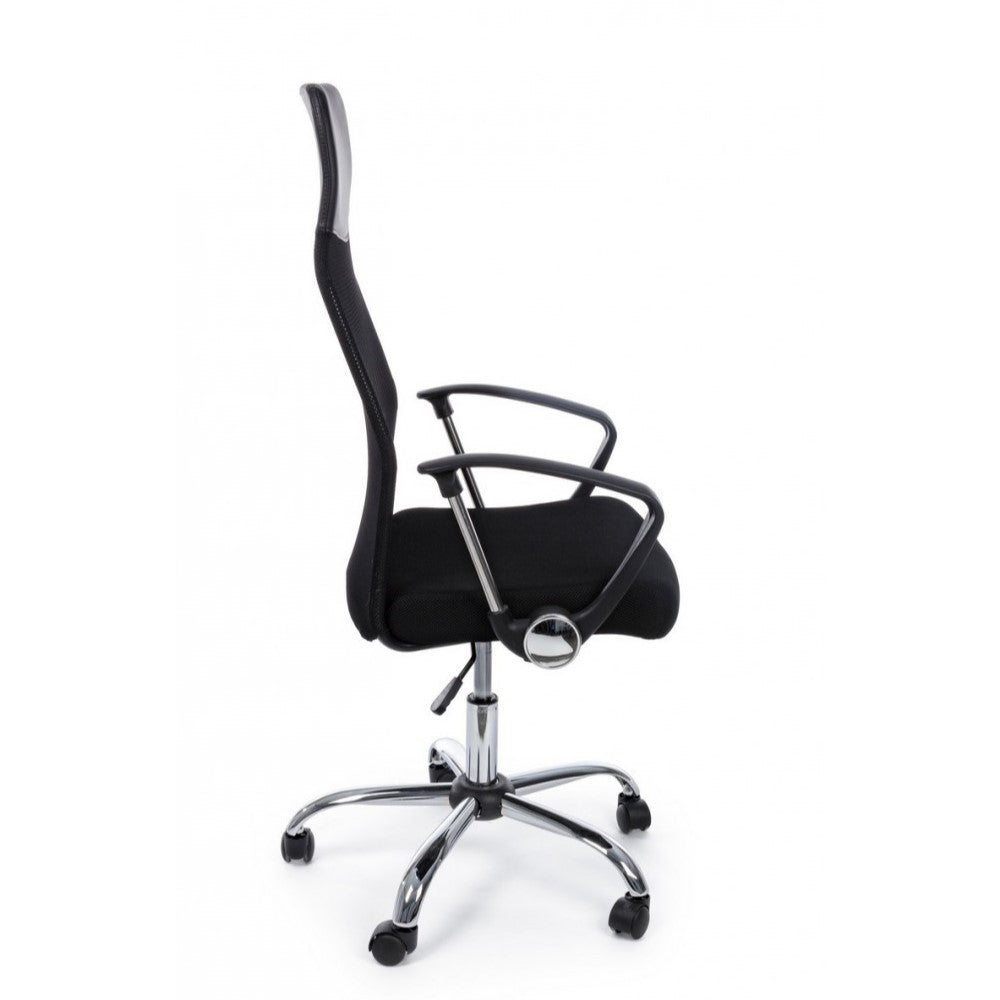 Fauteuil de bureau Dakar en éco-cuir avec accoudoirs noirs