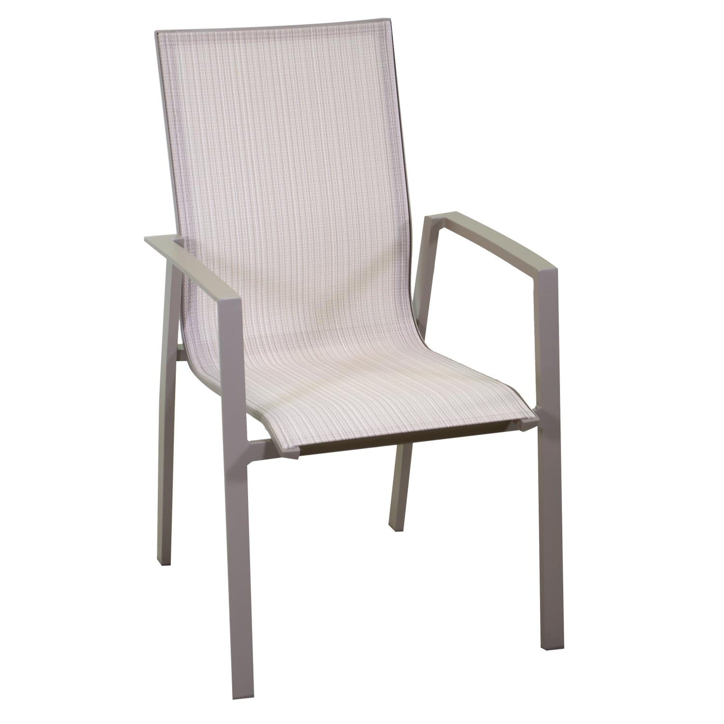 Fauteuil et texte en aluminium gris tourterelle mat Cleveland