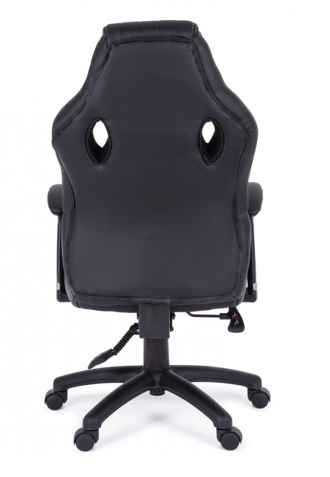 Chaise de bureau Spider avec accoudoirs en simili cuir noir
