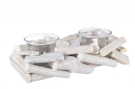 2x P.Candle 2P Stick Blanc