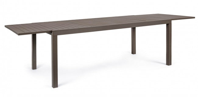 Table salon de jardin extensible en aluminium marron Hide 200-300 x 100 cm