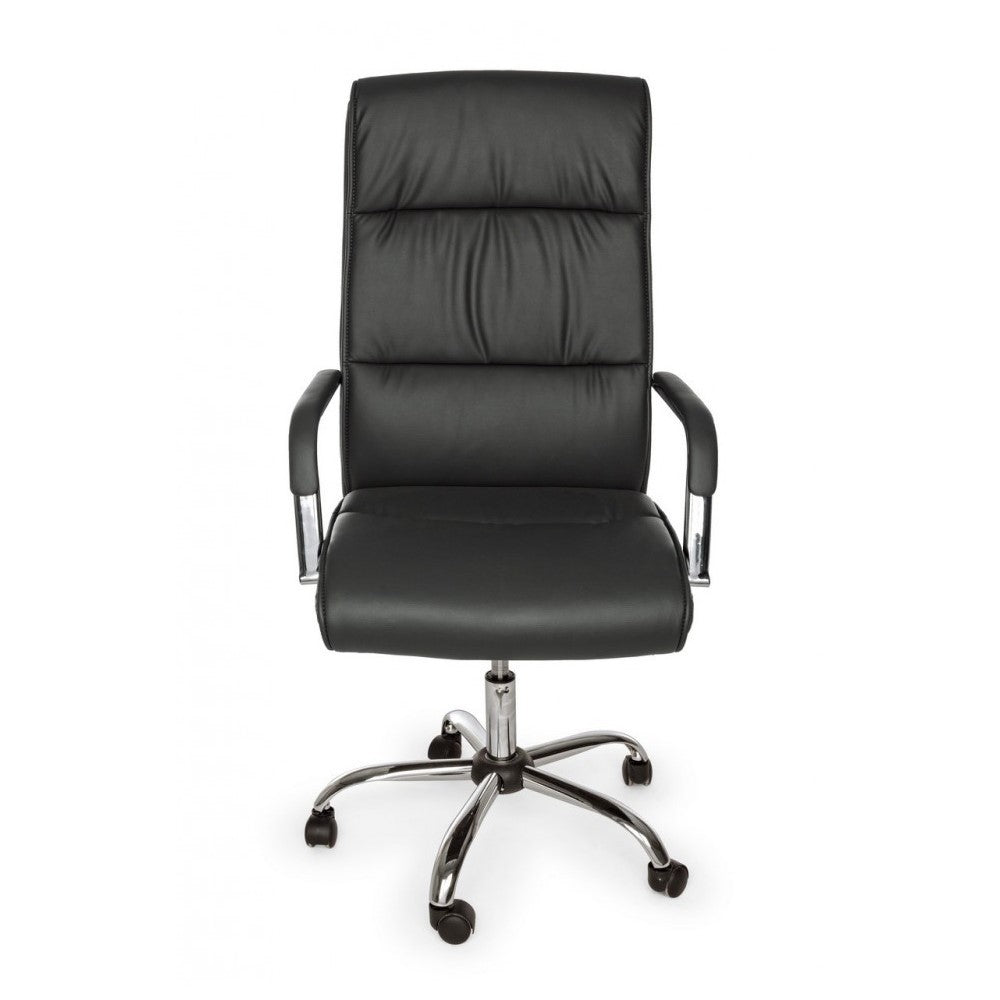 Fauteuil de bureau Queensland avec accoudoirs en éco-cuir gris foncé