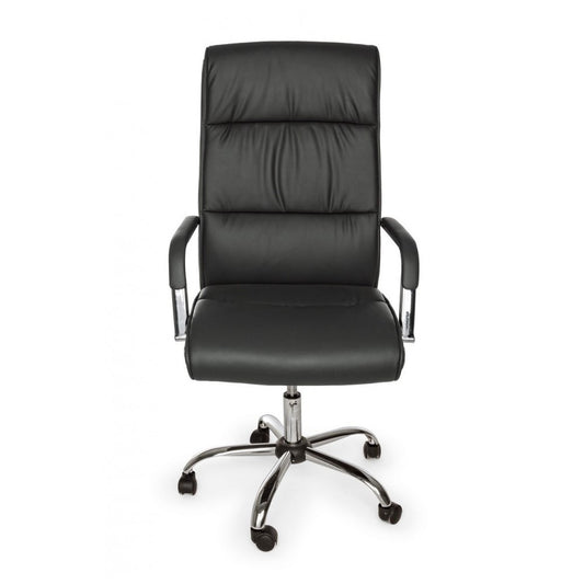 Fauteuil de bureau Queensland avec accoudoirs en éco-cuir gris foncé