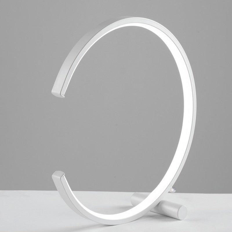 Lampe de table LED blanche intégrée en métal et aluminium 10x h30 cm