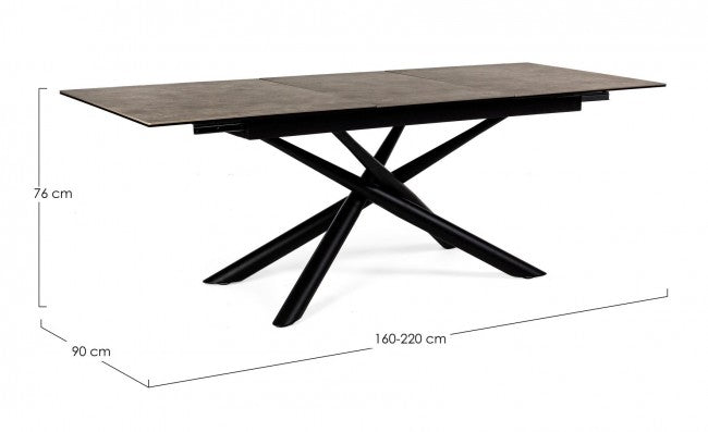 Table extensible Seyfert avec plateau en céramique 160-220x90 cm