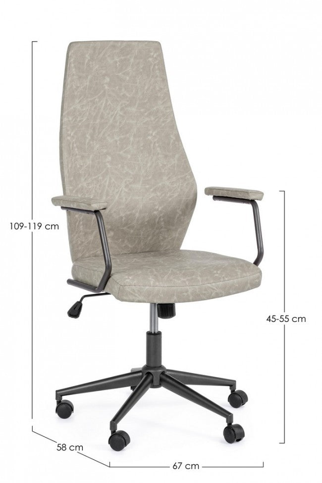 Fauteuil de bureau Jamie gris clair