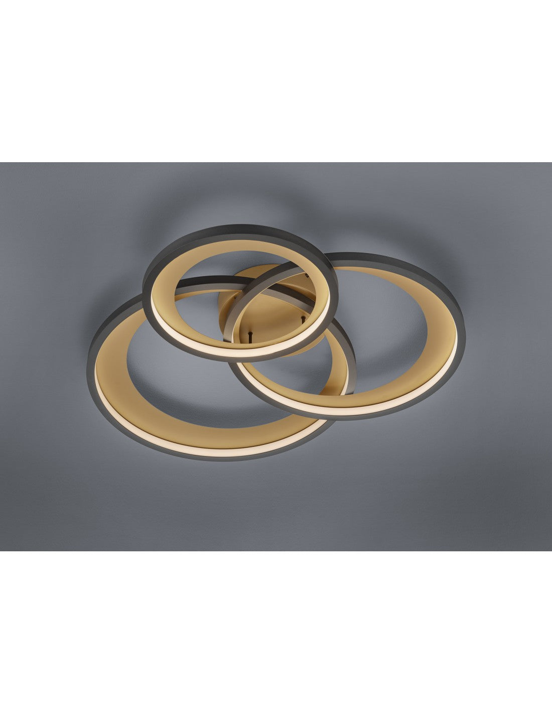 Plafonnier Granada 3 Anneaux Noir LED 36w Dimmable Trio Lighting