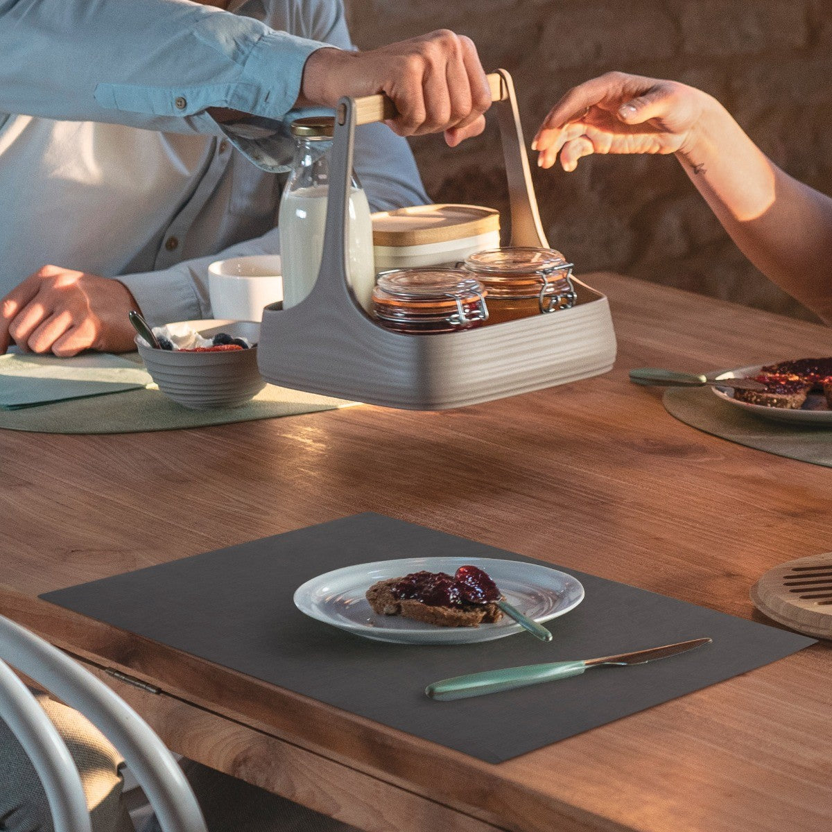 Set de table charbon double face Nature