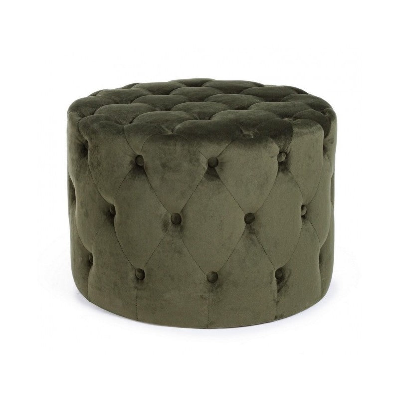 Pouf vintage en velours vert 60 x 42 h cm