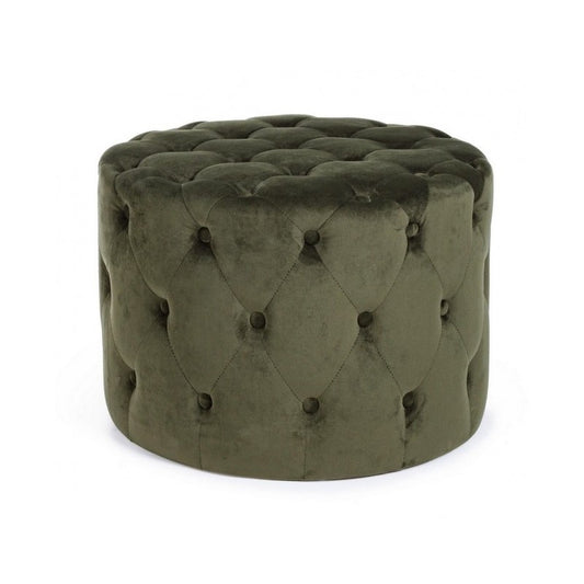 Pouf vintage en velours vert 60 x 42 h cm