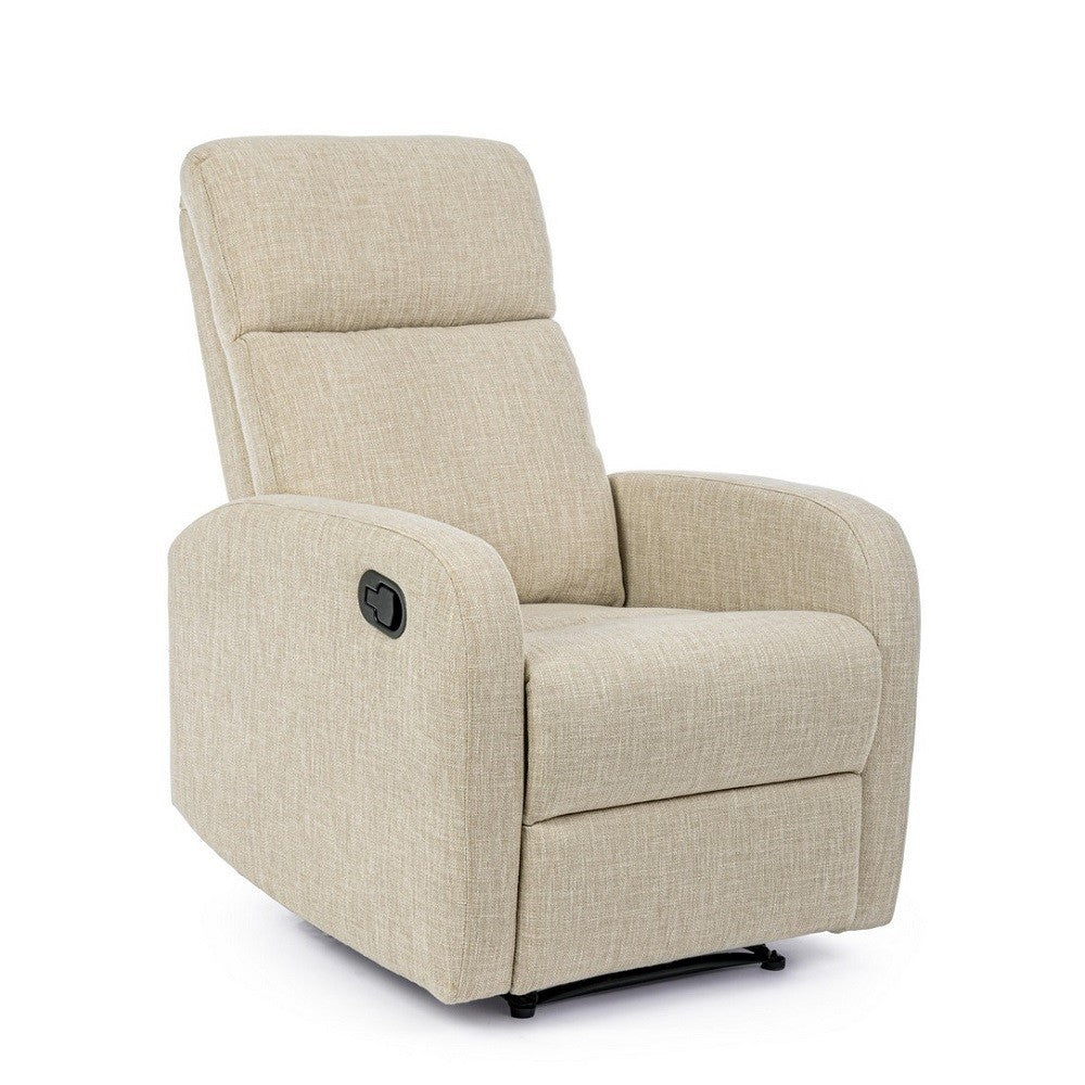 Fauteuil inclinable manuellement en tissu Iris beige