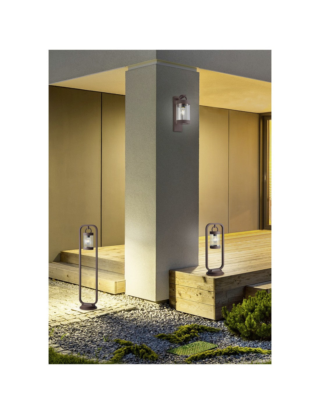 Applique Sambesi Rouille avec capteur crépusculaire IP44 Trio Lighting
