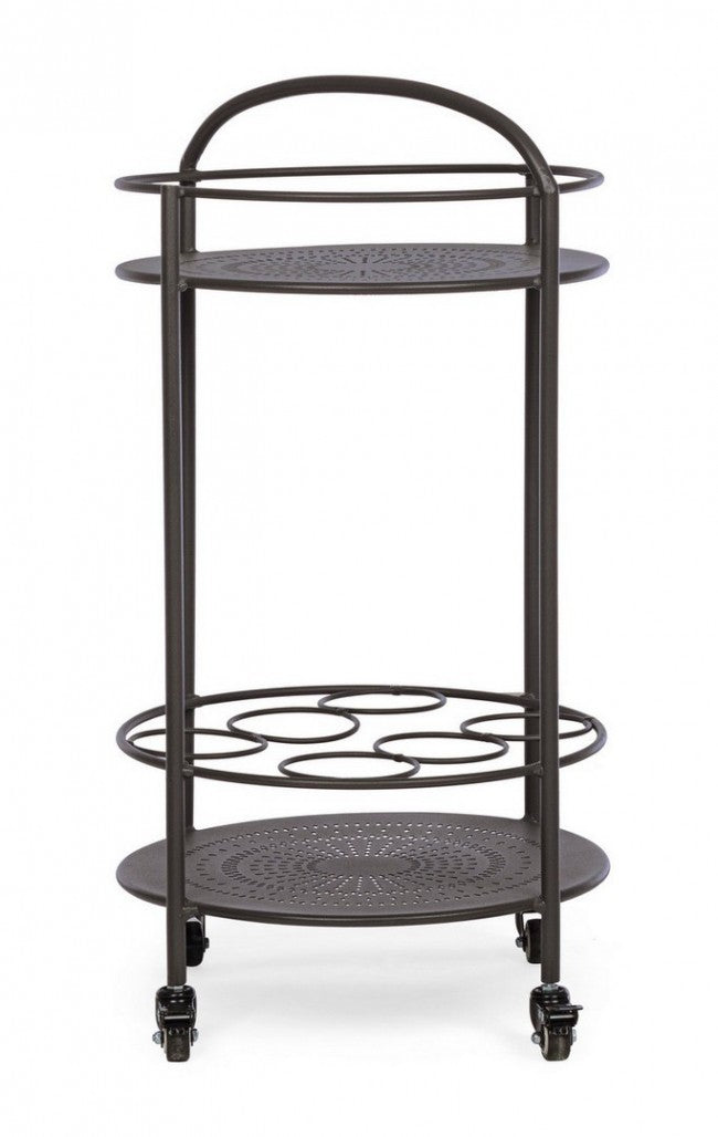 Chariot à bouteilles en acier Gris Anthracite