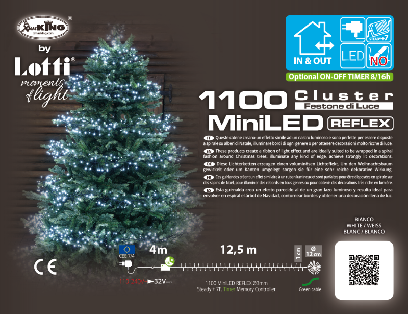 Chaîne LED blanc froid 1100 MiniLED 11,5m