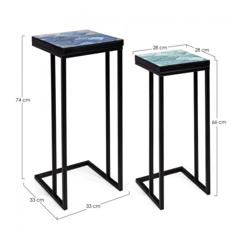 Ensemble de tables basses de mobilier industriel moderne 2 pièces