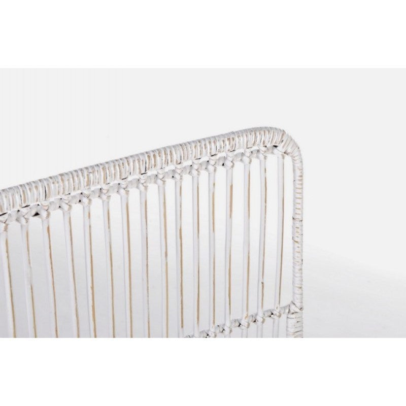 Chaise de style contemporain en acier et kubu blanc LUCILA 45x55x h85 cm