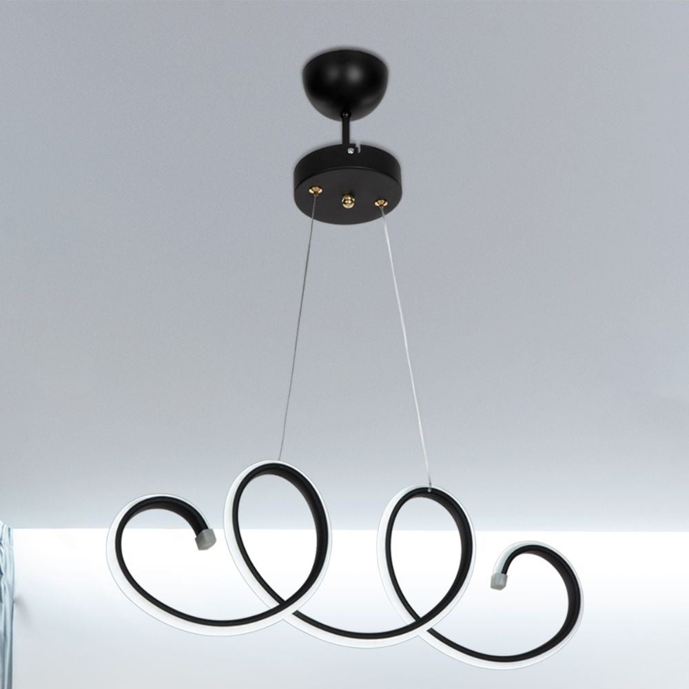 Afra LED suspension spirale noire MDL4441