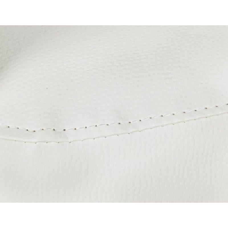 Fauteuil simili cuir avec pouf amovible Blanc RITA 64,5x 59,5x h78 cm