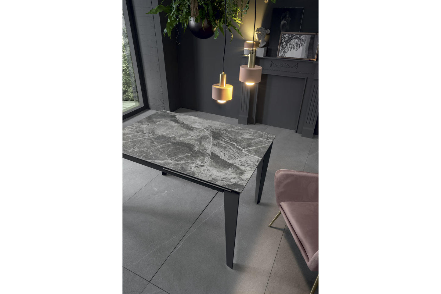 Table extensible avec plateau en céramique 120/170x80 cm