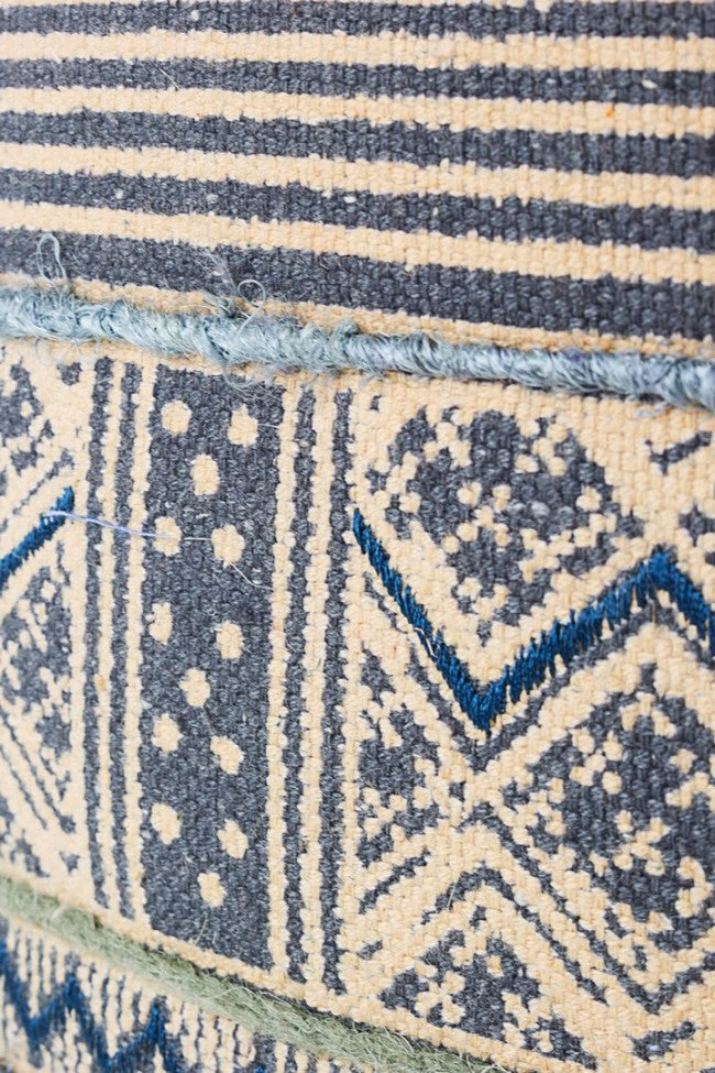 Pouf en coton style ethnique TILAK Snorkel diamètre 50x h35 cm