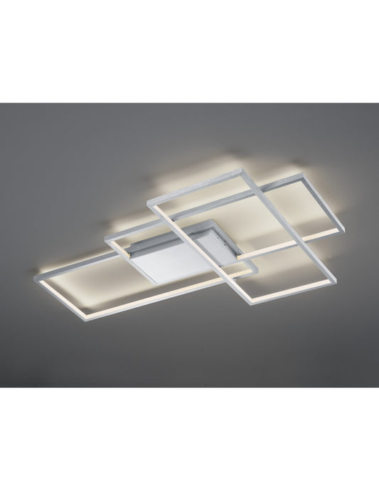 Plafonnier Led Thiago 3 Rectangles L114 cm Nichel Trio Lighting