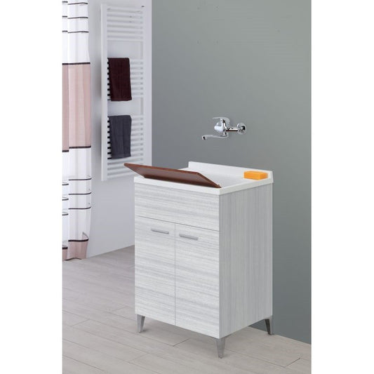 Lavabo à deux portes Gris 60x50x83 cm