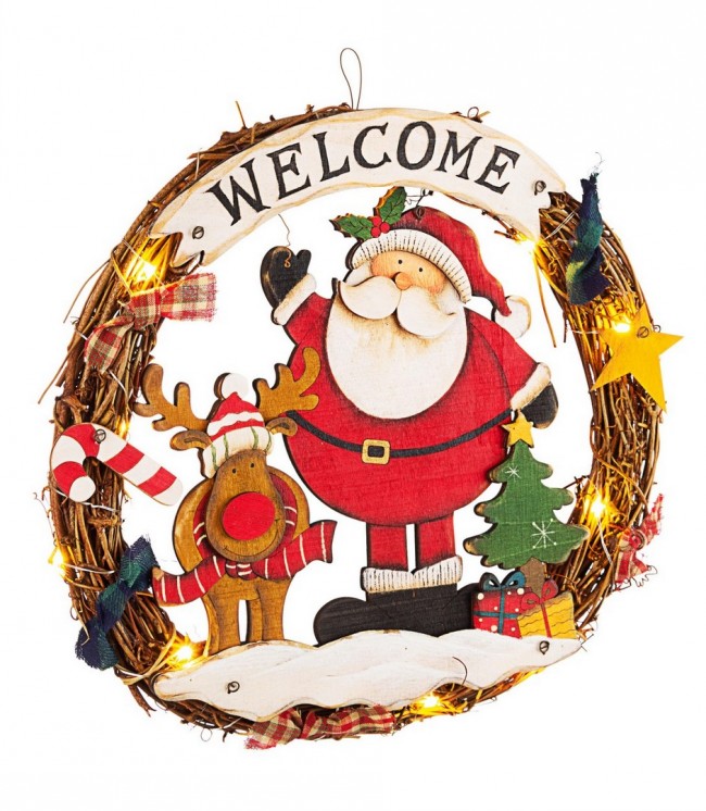 6x couronne de guirlande du Père Noël D30 C