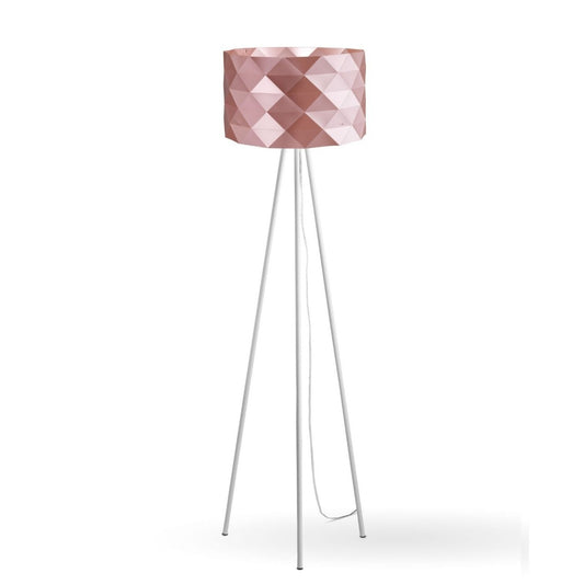 Lampadaire trépied en métal rose en métal Cm. 40x146h