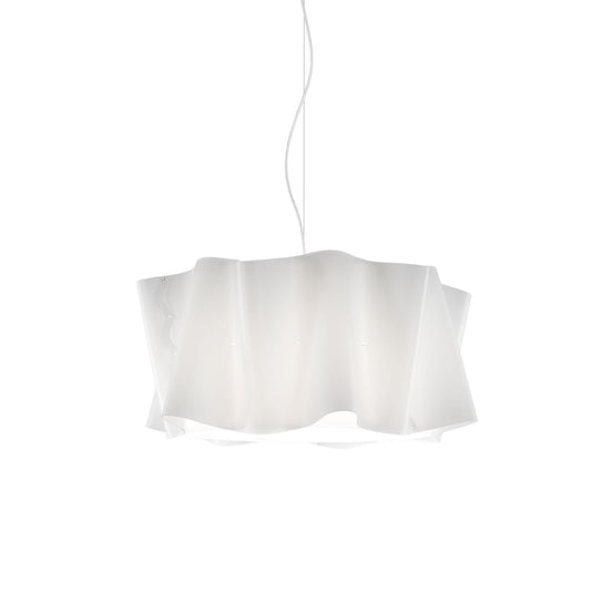 Suspension blanche en métal chromé Cm. 50 x 27h
