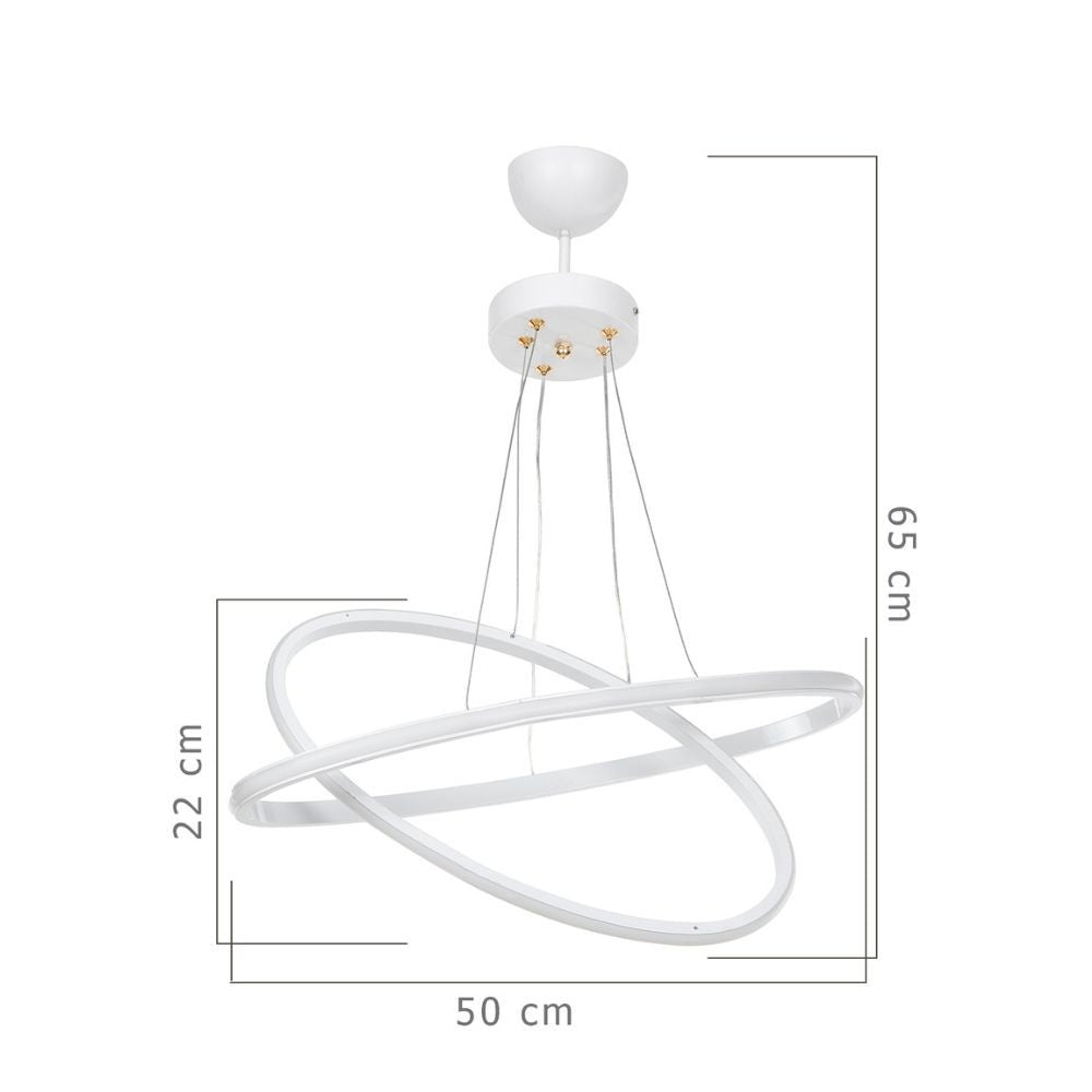 Suspension Muso avec deux anneaux blancs LED MDL4438