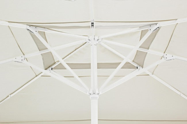 Parasol Alghero en aluminium gris clair blanc