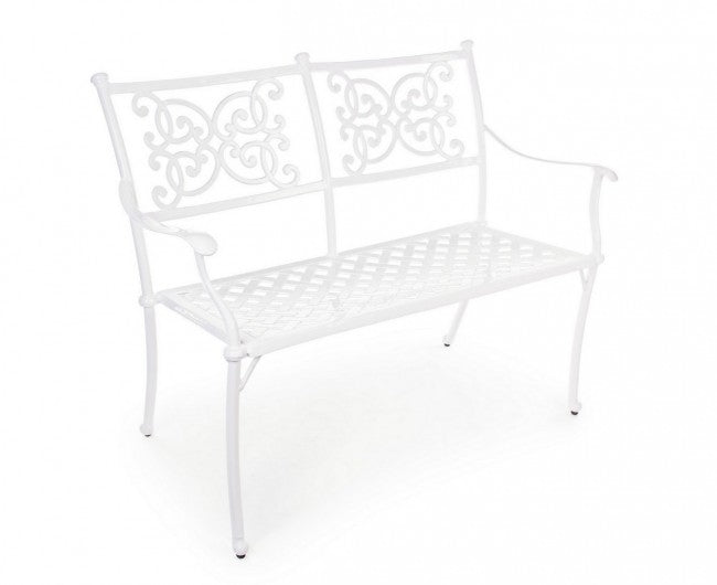 Banc d'extérieur Giglio blanc 110 x 59 x 85 h cm