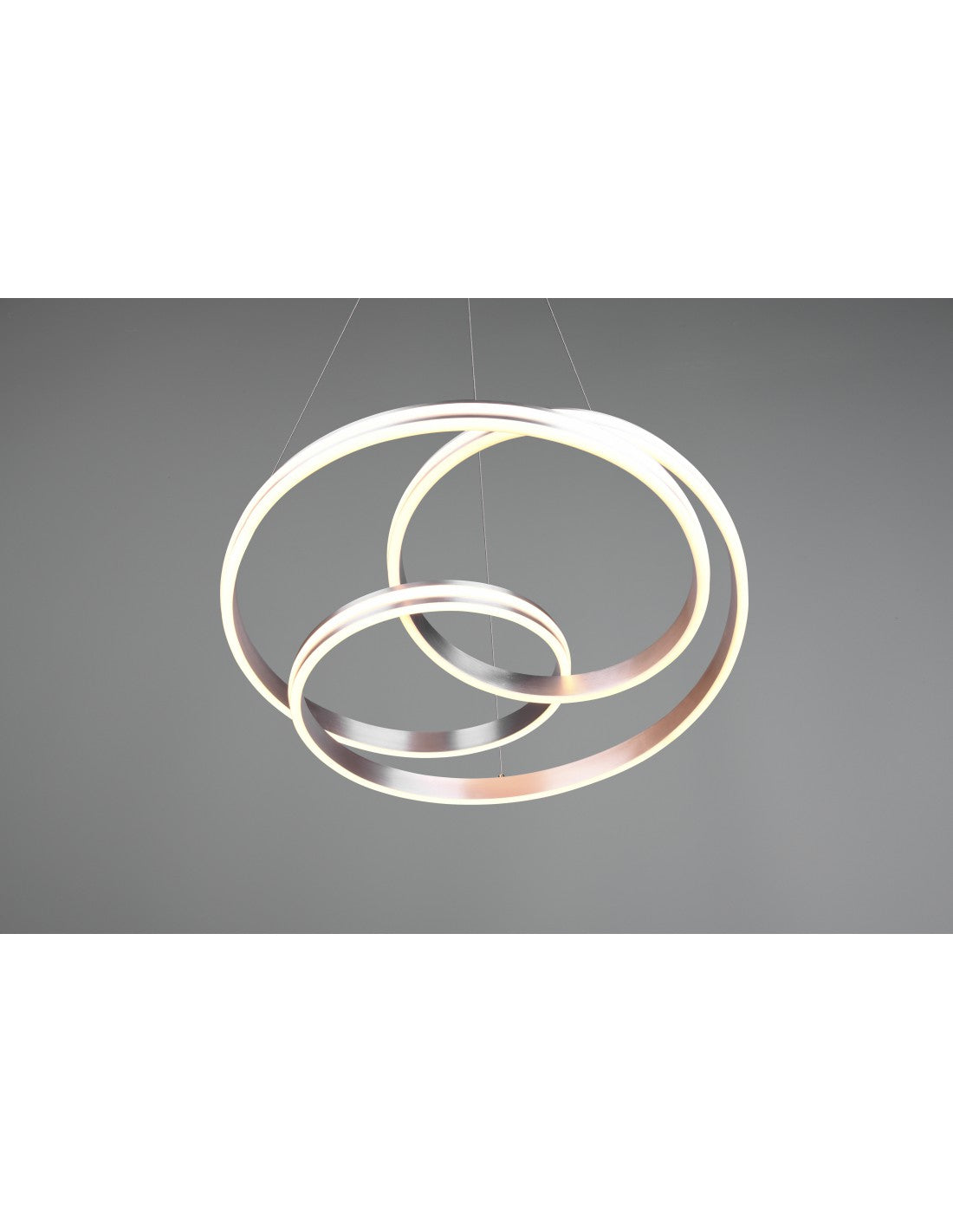 Lustre Vortice moderne Yara Nickel Led gradateur Trio éclairage