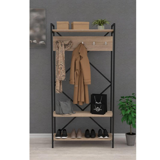 Meuble d'entrée Navis en chêne sonoma avec portemanteau et portemanteau