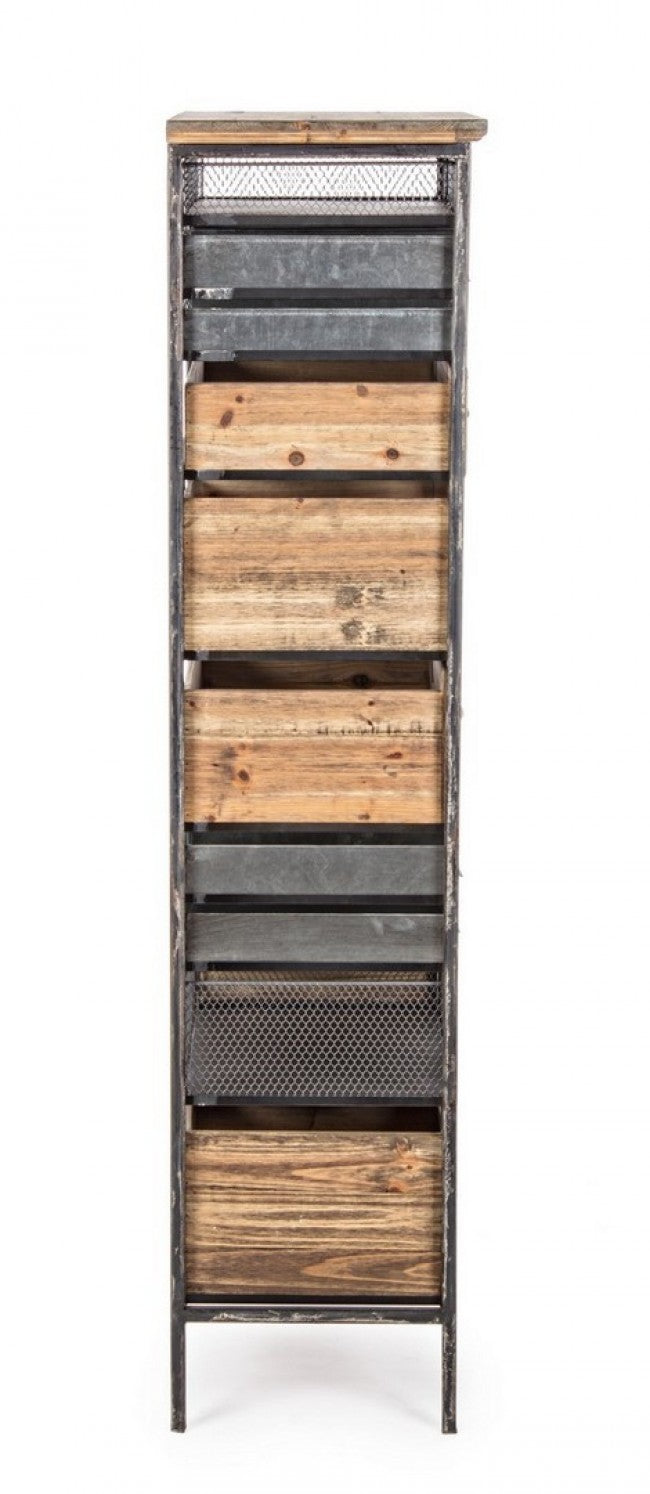 Commode en acier avec dix-neuf tiroirs Anthracite OFFICINA 59x33,5x h146 cm