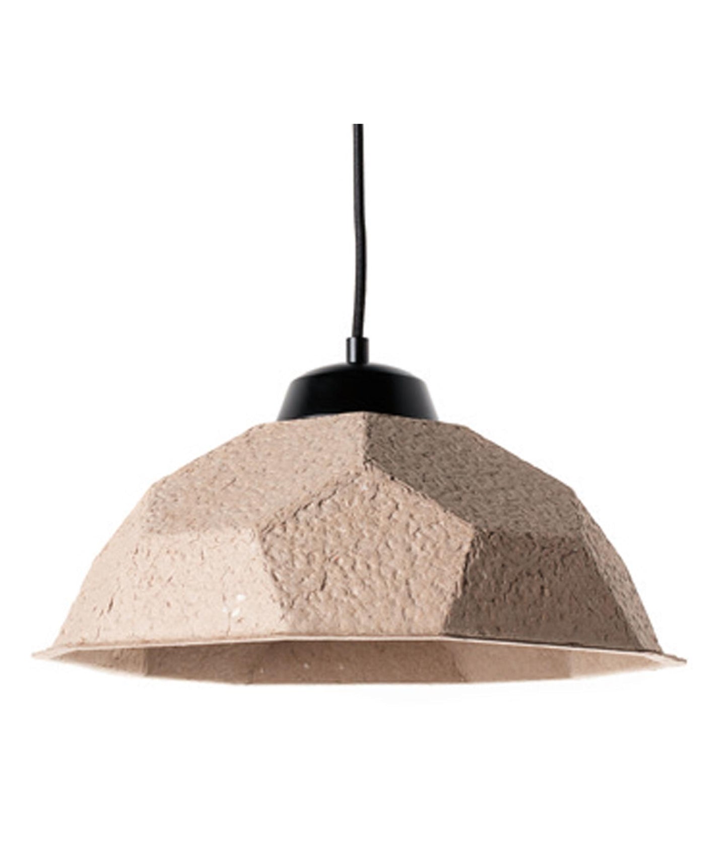 Lampe à suspension avec abat-jour en carton recyclé gris tourterelle D35xP35x160h cm
