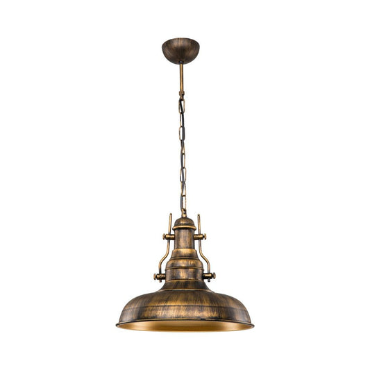 Lampe à suspension Tarus style industriel or antique MDL4468