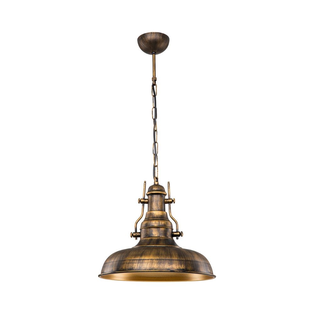 Lampe à suspension Tarus style industriel or antique MDL4468